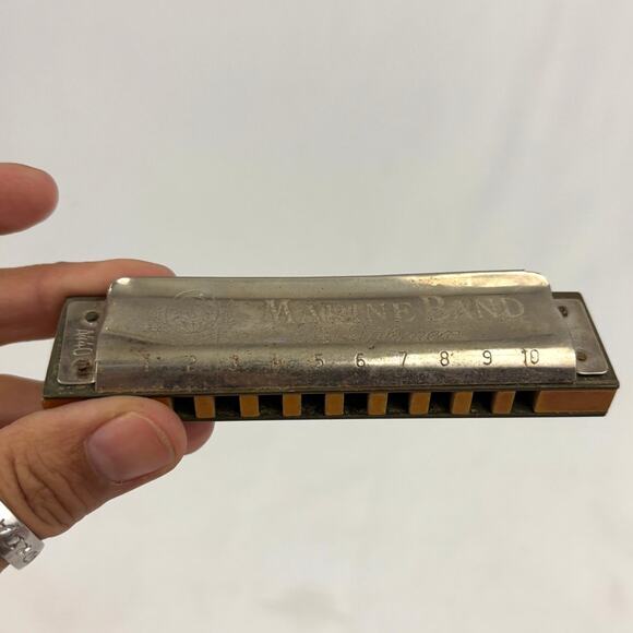 Vintage M Hohner's Harmonica Marine Band Germany Key of C - Picture 12 of 16